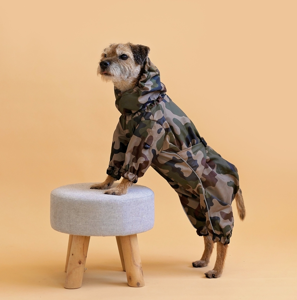 Dog Military Raincoat "Over the Rain" with chest buckle