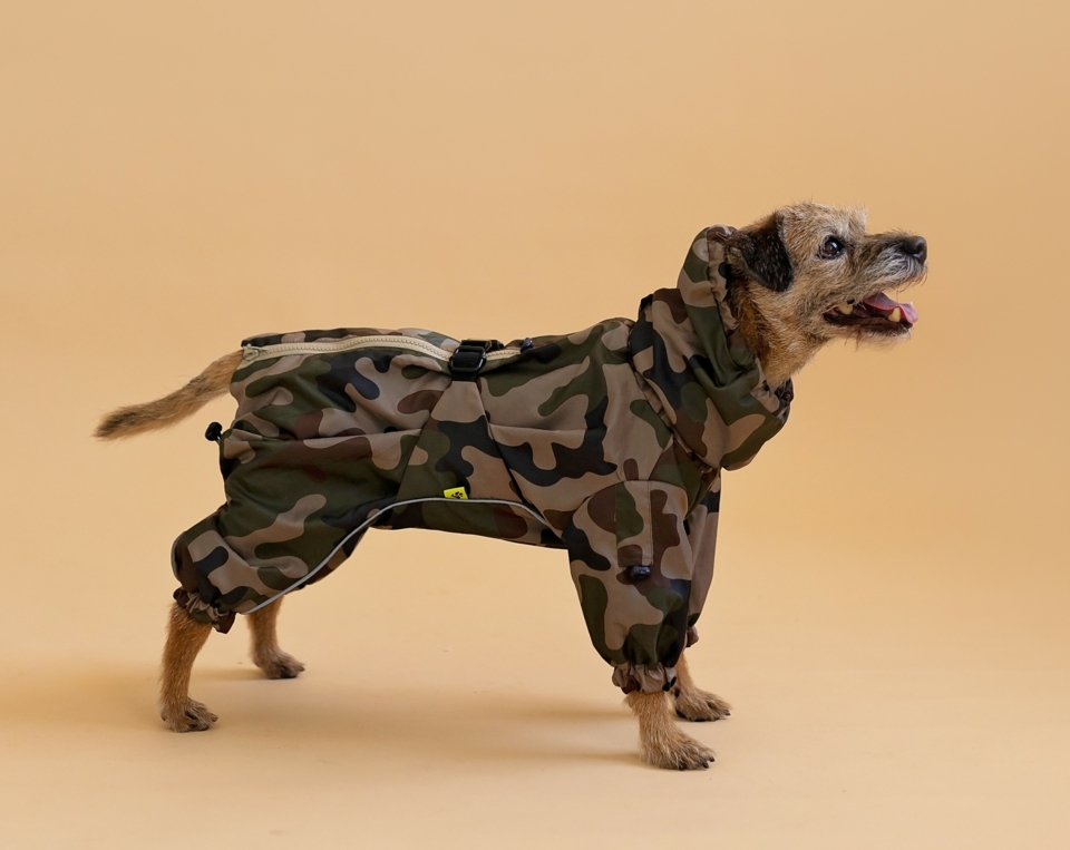 Dog Military Raincoat "Over the Rain" with chest buckle