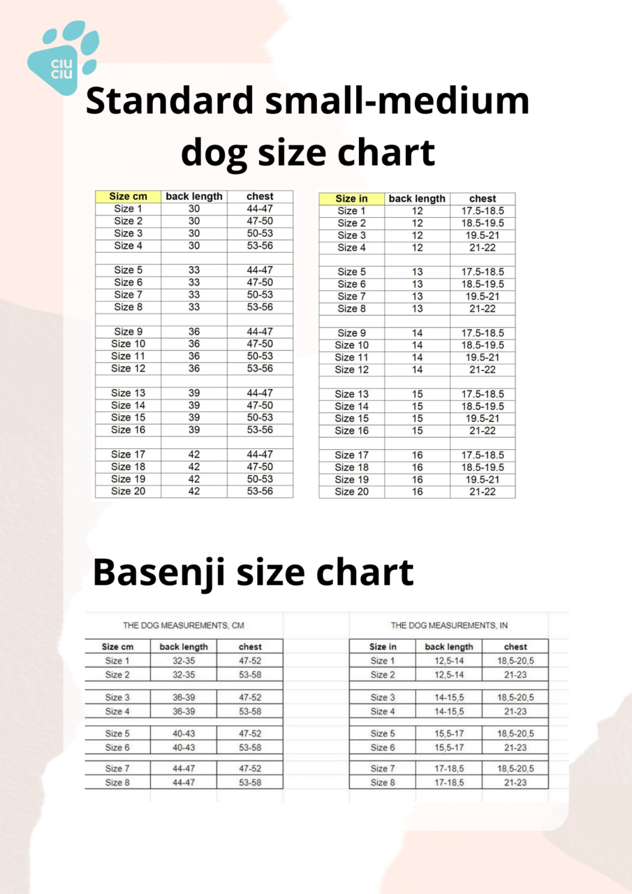 Measurements for Dog Clothes  CiuCiu - innovative and protective dog  clothes